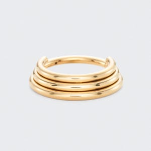 16G Gold 3 Tier Stacked Hinged Segment Hinged Clicker - Titanium Stacked Septum Clicker Layered Earring Hinged Septum Hoop Daith Gift