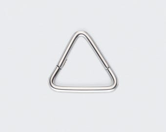 16G Triangle Shape Hinged Segment Hoop Ring in Silver - Titanium Nose Ring/Septum/Cartilage Hoop/Helix Hoop/Daith Hoop/Conch Hoop/Gift
