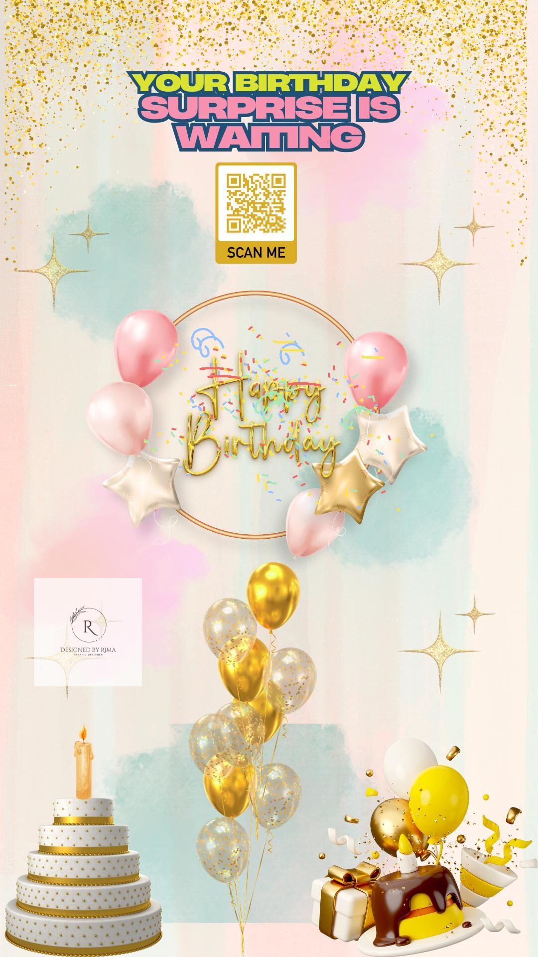 Personalized QR Code Digital Birthday Card | Scan for Surprise Message ...