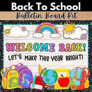 Welcome Back to School Bulletin Board Kit. Welcome Back To School. Classroom Door Decor Classroom Decoration. Bright Colors