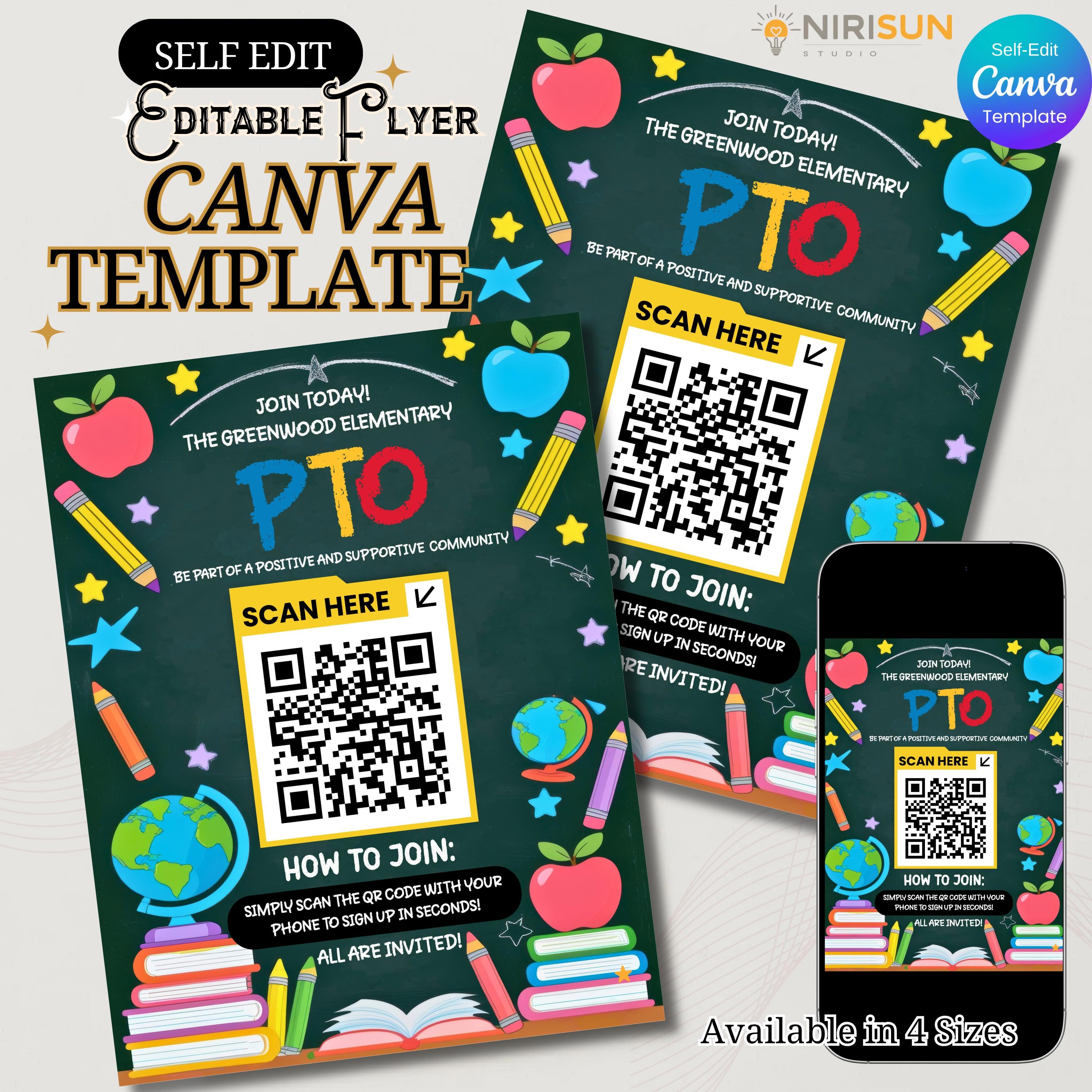 Editable Join the PTO Flyer Canva Template, Back-to-school Parent ...