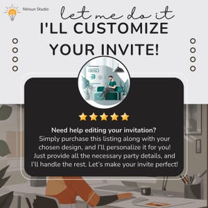 Custom Birthday Invitation Design, Made-to-Order Digital Download, Personalized, Custom Design Editing Add-On for Personalized Invitation