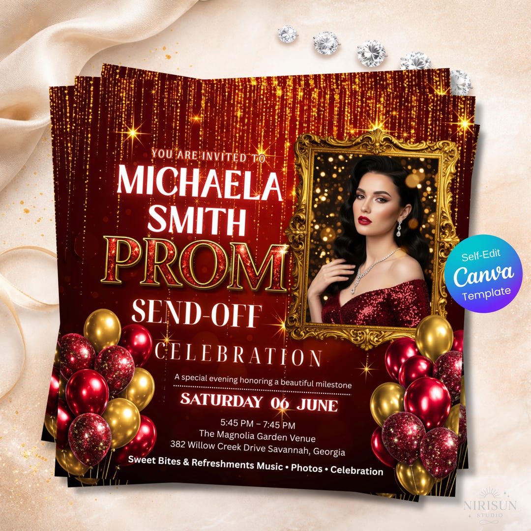 Prom Send-off Invitation – Editable Prom Party Flyer – Prom Night ...