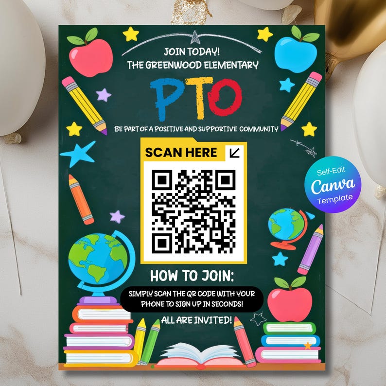 Editable Join the PTO Flyer Canva Template, Back-to-school Parent ...