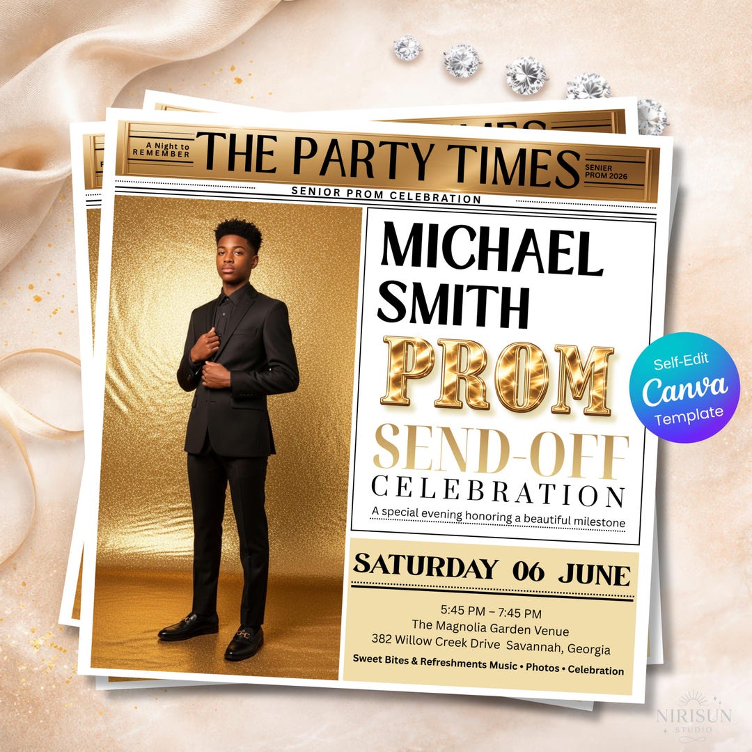 Prom Send-off Invitation – Editable Prom Party Flyer – Prom Night ...