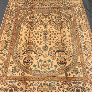 Hand-Knotted Afghan Wool Rug: Turkmen Tribal Bohemian Carpet (4&#39;11 x 6&#39;6)