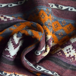 1950s Afghan Kilim Rug: Vintage Tribal Wool Area Rug (4&#39;8 x 5&#39;6 Ft)