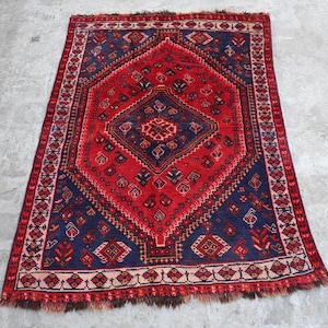 1930s Afghan Wool Rug: Antique Hand Knotted Tribal Carpet