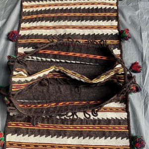 Vintage Turkish Saddle Bag Handmade Kilim Rug, Boho Decor, Camel Saddlebag, Antique Wool, Tribal Wall Hanging, Nomadic Home Accent