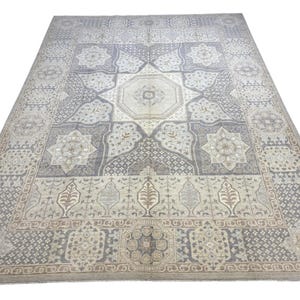 10x14 Turkish Rug Vintage Handmade – Oversized Oriental Area Rug – Neutral Boho Rug – Modern Tribal Carpet for Living Room and Bedroom Decor