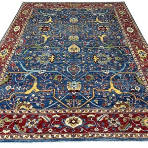 Hand Knotted Navy Blue Bidjar Rug: Afghan Wool Boho Oriental Area Rug (9x12)