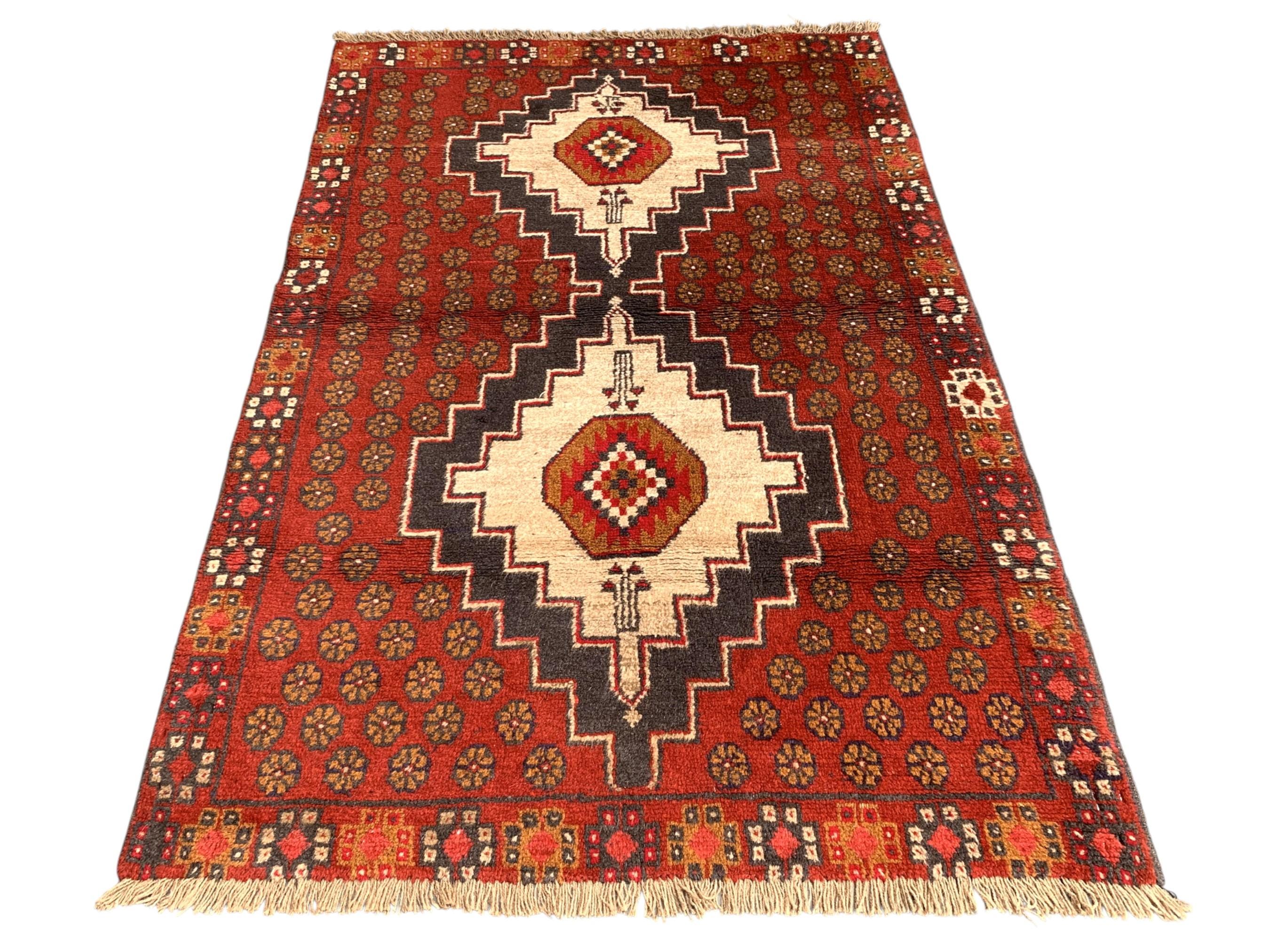 Vintage Afghan Baluch Rug 4x6: Handmade Wool Oriental Area Rug