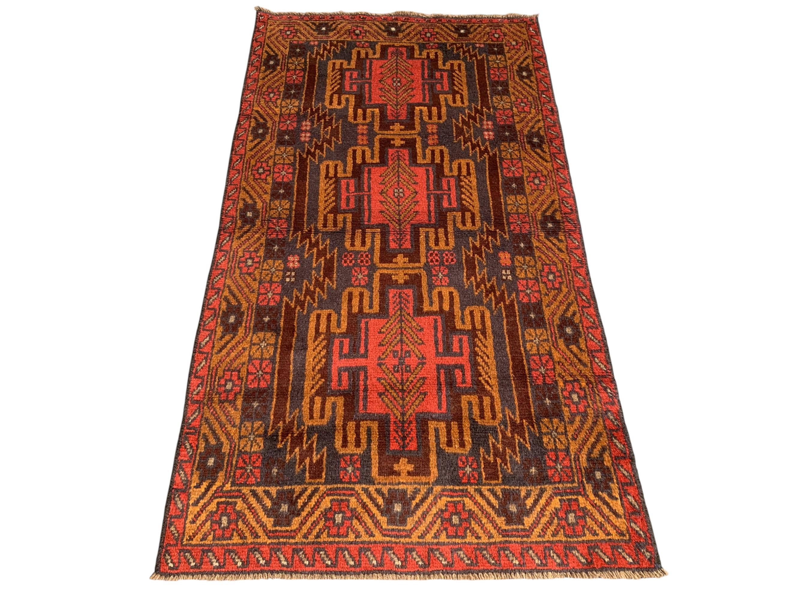 Vintage Baluch Rug: 3'6x6'7 Handwoven Afghan Wool Tribal Carpet - Etsy