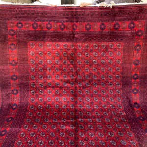 Handmade Bilgic Bokhara Rug 7x10: Red Wool Afghan Carpet