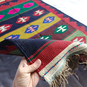 Hand Knotted Afghan Kilim Rug: Vintage Tribal Wool Rug (3x5)