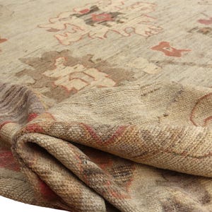 10X14 Vintage Oushak Rug: Modern Turkish Hand-Knotted Area Rug for Living Room, Antique Persian Home Decor, 10X14 Carpet - Bold Artisan Rug