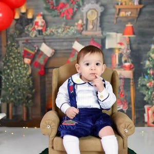 Jungen Blau Samt Nussknacker Weihnachts Outfit. Jungen personalisierte Nussknacker 1. Geburtstag. Weihnachtskarte Familien Fotoshooting passenden Outfits