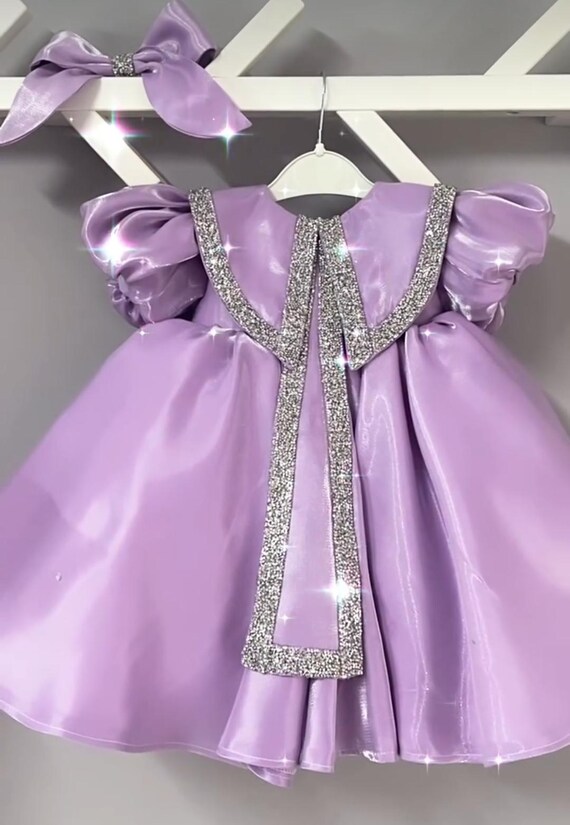 pink princess baptism dresses Handmade Pink Satin Princess Dress: Christening, Birthday, Easter