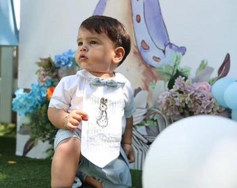 Personalized Peter Rabbit First Birthday Outfit Boys Easter Outfit First Easter Outfit Boys Easter Suit Baby Easter Suit Easter Bunny Outfit