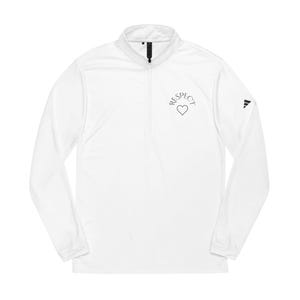 adidas® Quarter-Zip Pullover with Heart Embroidery - Stylish Athletic Layer, Perfect for Workouts, Gifts, Casual Wear, & Everyday Comfort