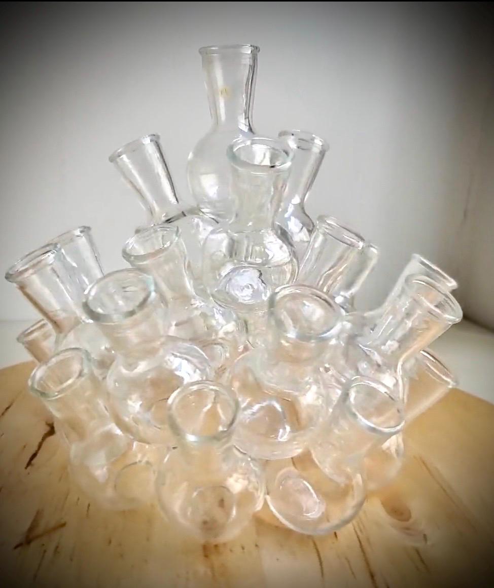 Vintage 2 Piece Propagation Station, 25 Bud Vase