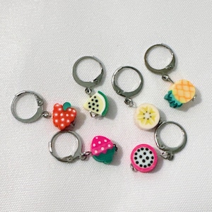 6 Fruit Stitch Markers for Knitting and Crochet | Cute Colorful Progress Keepers | Gift for Knitters | Gift for Crocheters |