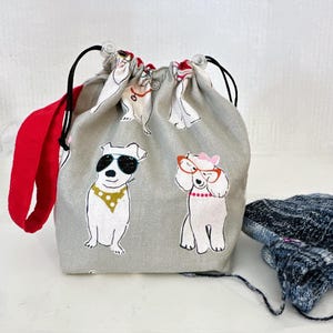 Dog Small Project Bag | Dog Lover Gift | Knitting Project Bag | Sock Knitting | Knitting Accessory | Crochet Project Bag | Crochet Accessory