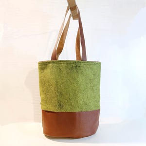 Leather Felt Project Bag | Convertible Fold Over Bag | Knitting Accessory | Crochet Project Bag | Crochet Accessory | Crafter Gift | Travel