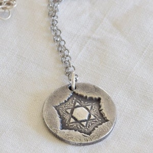 Jewish Star Necklace - Fine silver jewish star necklace - religious necklace - silver jewish star necklace - Jewish star charm necklace
