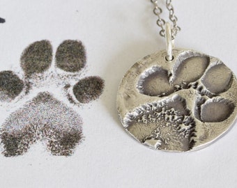 Pet Memorial Necklace - Paw Print Necklace - Paw Pad Charm - Memory Necklace - Pet Jewelry - sympathy gift - custom pet gift - pet loss