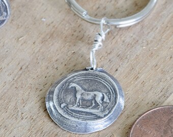 Fine Silver Horse Keychain: Rustic Keepsake Gift