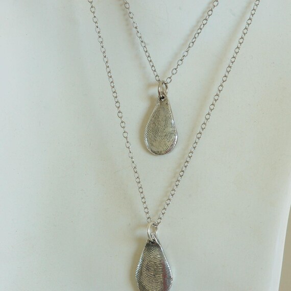 Layered Fingerprint Jewelry Necklace - Firefighter and Spouse Fingerprint Necklace - His and Hers - Sister and Sister - Fingerprint Jewelry