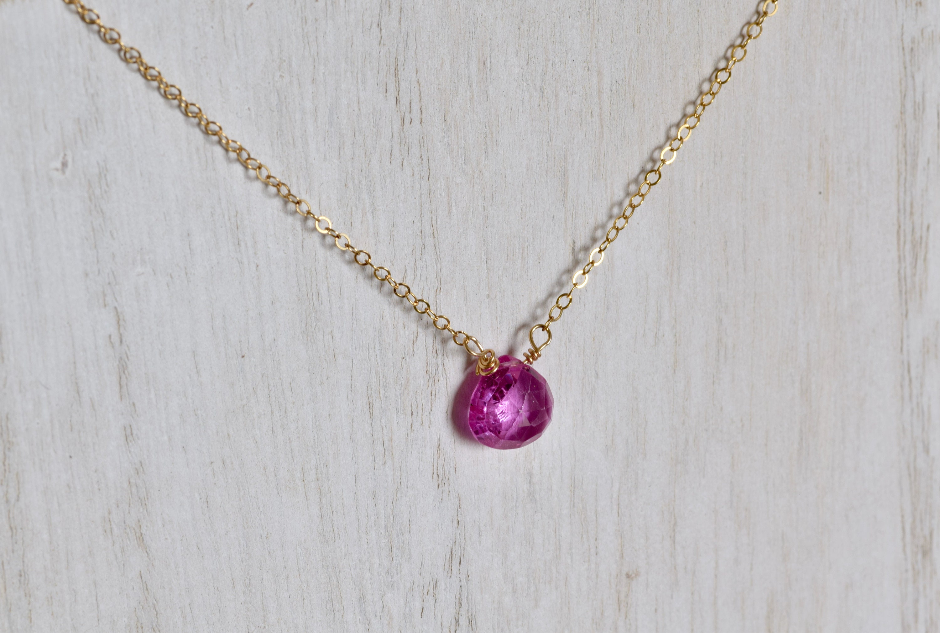 pink ruby stone necklace