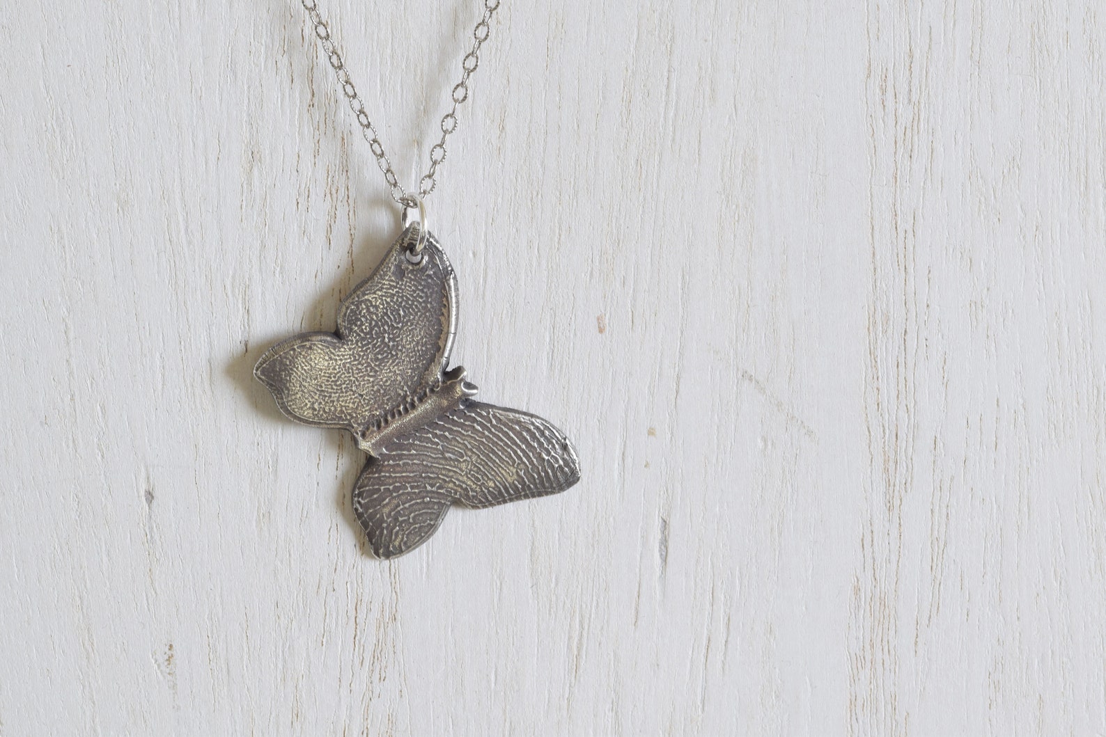 Fingerprint Butterfly Necklace butterfly necklace Sympathy Etsy