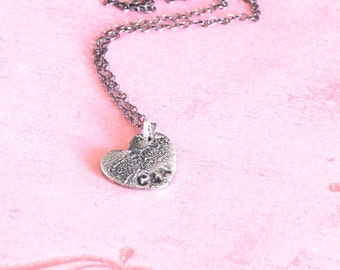 MIni Fingerprint Heart Necklace- Made from JPEG Image - Brother & Sister