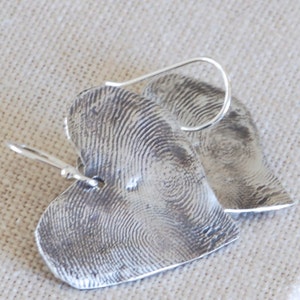Fingerprint Heart Earring Set - Brother & Sister Fine Silver