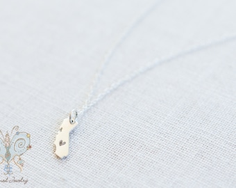 Dainty Necklace - California necklace - sterling silver necklace - Love California necklace - layering necklace - best friend necklace
