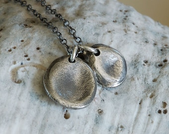 Fathers Day Gift - Fingerprint Dad gift - brother gift - mommy gift - Dad & Me - Fingerprint Jewelry - meaningful gift - gift for him