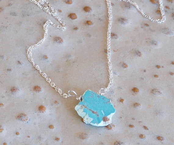 Cloud Necklace - Slice of Turquoise Necklace - Minimalist Necklace