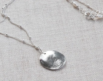 Fingerprint Jewelry - Hospice Keepsake Necklace - Personalized Necklace - Thumbprint Jewelry