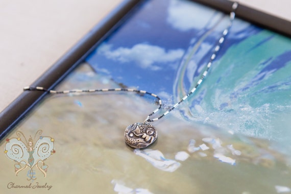 Holding a Wish Mermaid Necklace, Beach Inspired Jewelry, Mermaid Pendant Necklace, Ocean Jewelry
