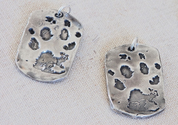 dog paw print jewelry - custom pet gift - personalized paw print  - Paw print Necklace - Fingerprint jewelry - deceased pet - large dog tag