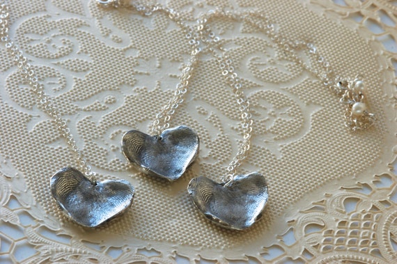 Unique Wedding Gift - Fingerprint Jewelry - Thumbprint Set for Bride & Mother-In-Laws