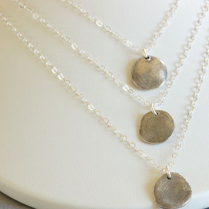 Brother and Sister Layered Thumbprint Charm Necklace