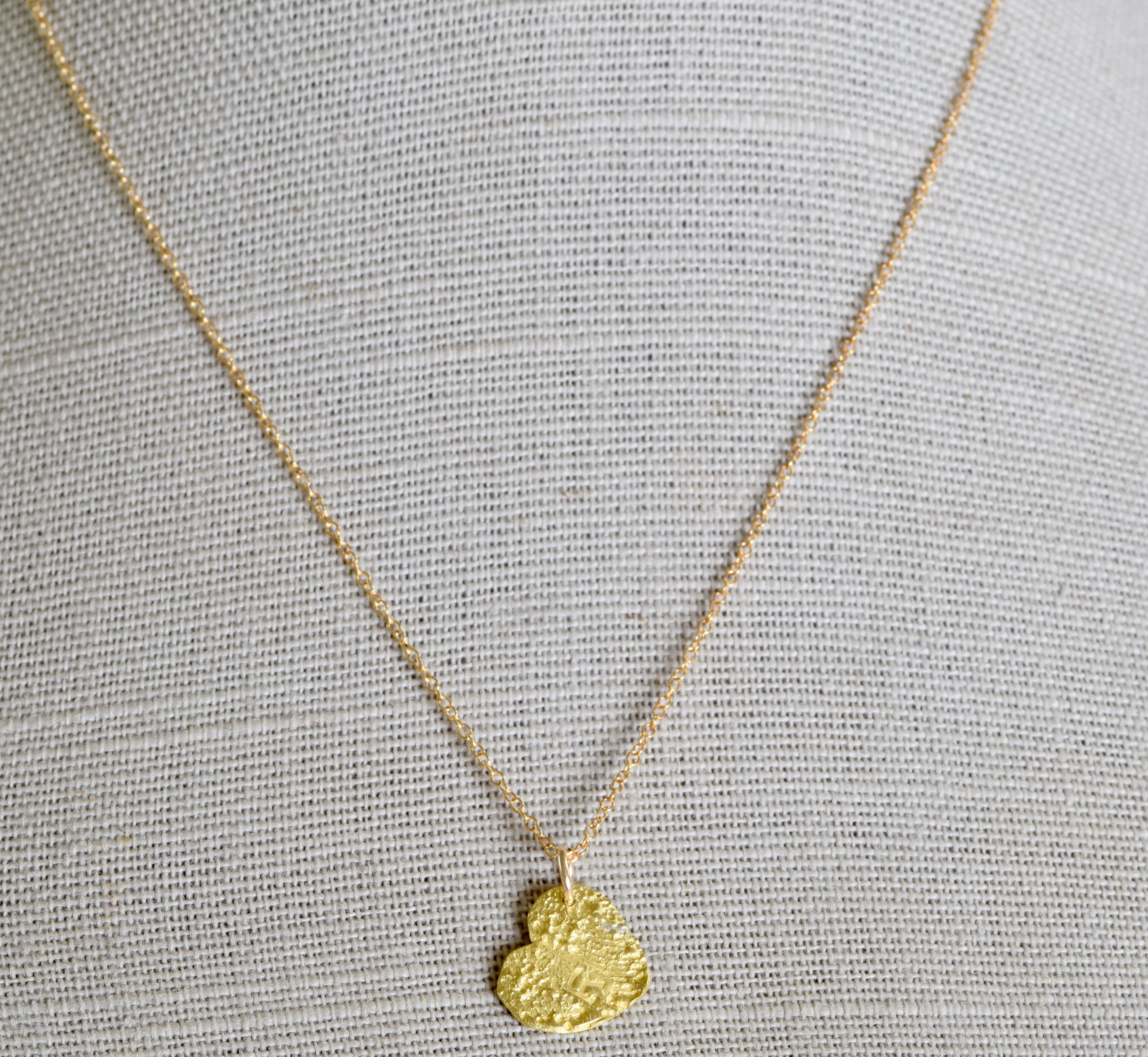 Tiny Gold Fingerprint Heart charm tiny 22k gold charm fingerprint