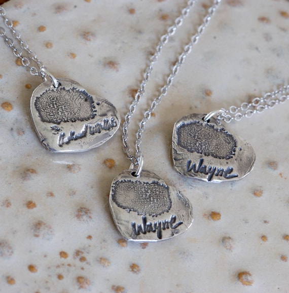 Actual Handwriting - Remembrance Jewelry - Fingerprint Jewelry - Angel Wing Heart Pendant