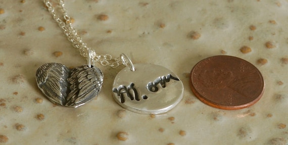 Mom Gift - Gift for Mom - Silver Jewelry - Personalized Jewelry 0 Actual Handwriting - fine silver charm necklace