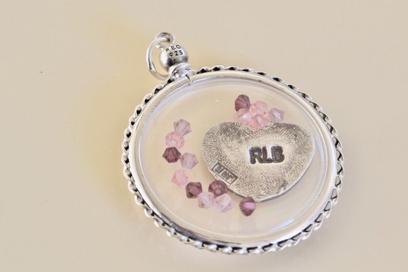 Clear Locket Floating Locket Memorial Gift Fingerprint Etsy