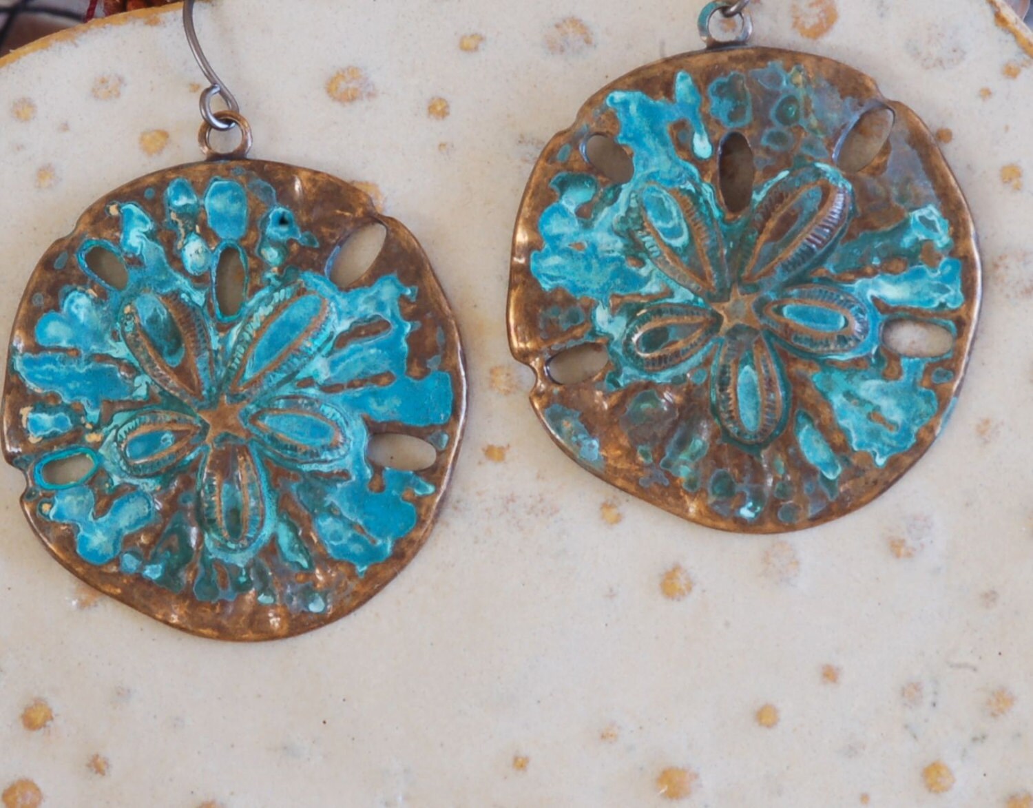Sand Dollar Earrings, Beach Inspired Jewelry, Vacation Earrings, Dangle