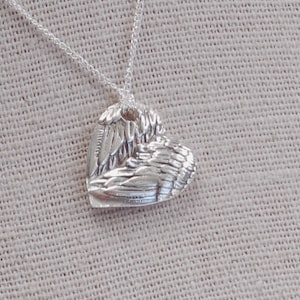 Heart pendant - angel wing heart - angel necklace - guardian angel - wing necklace - sister gift - grandma gift - silver jewelry - baby mom